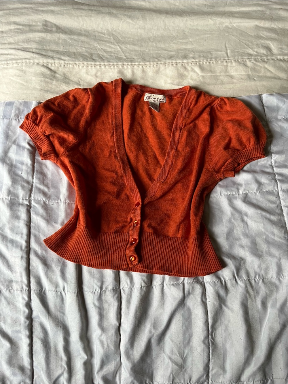 glimmer By J-J Basics orange cardigan